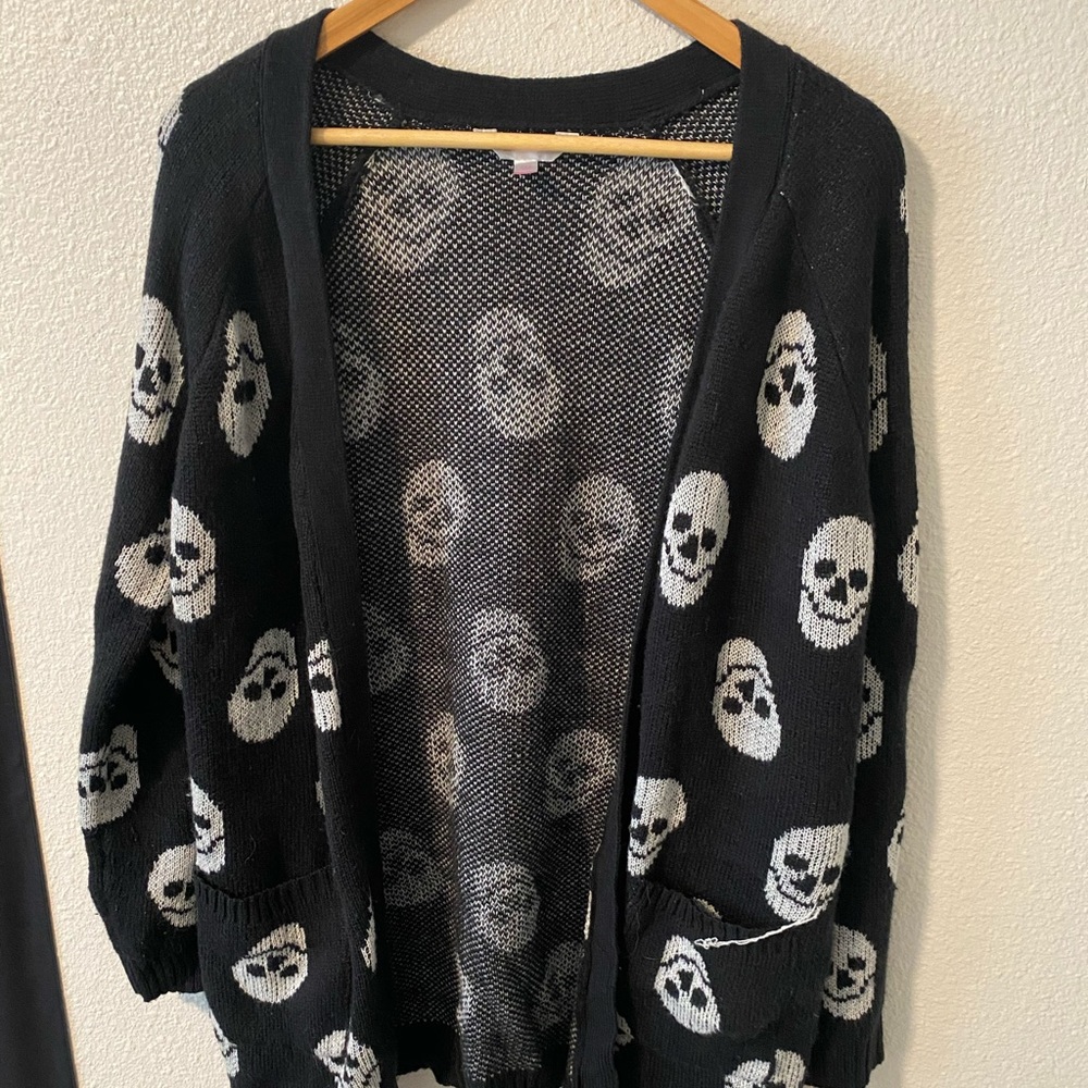 Skull open cardigan